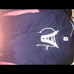 Navy blue Vs PINK  sleeve shirt with cross front